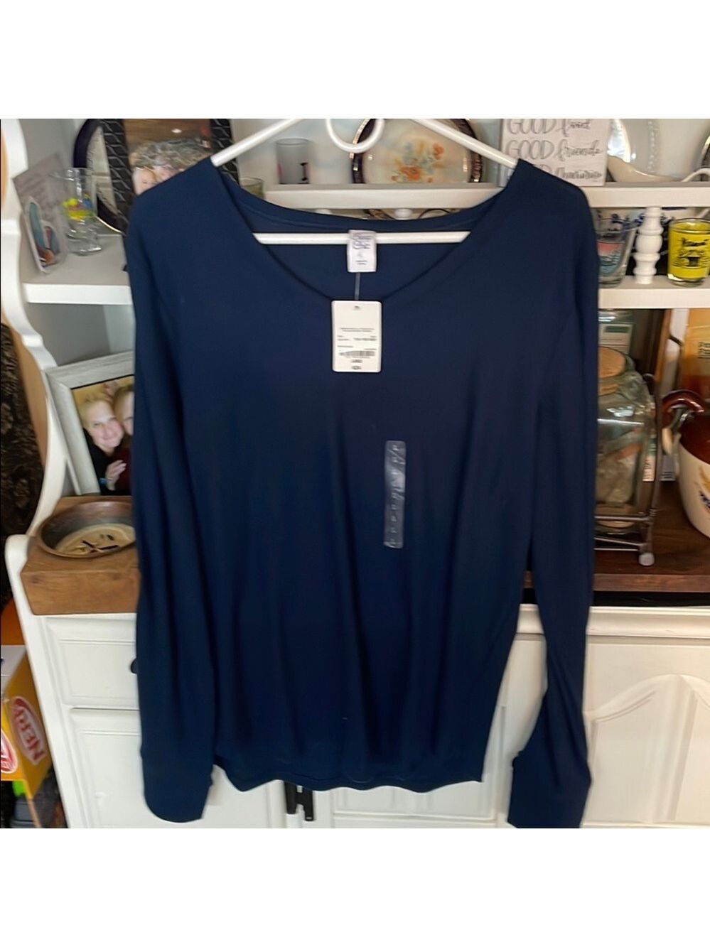 Sleep Chic, Large, Sleep Top, Women's Navy Top, NWT